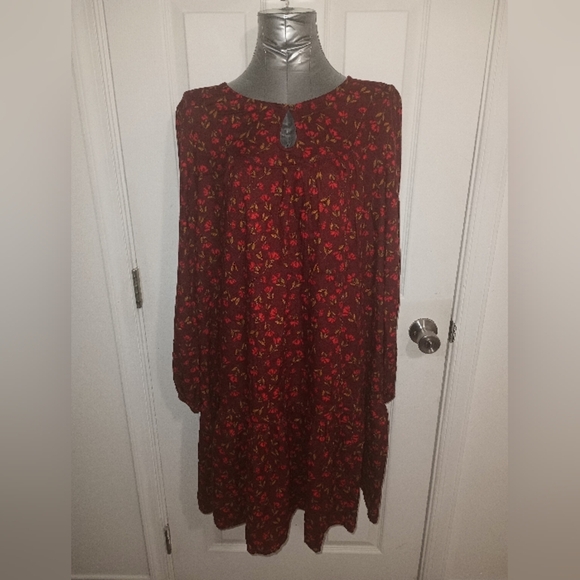 Floral Red Dress - Picture 1 of 4